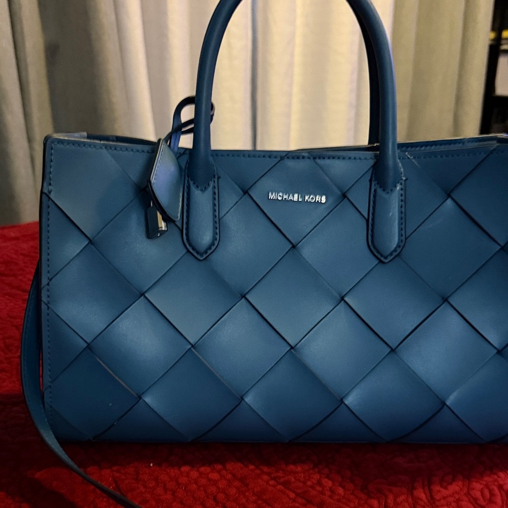 Michael Kors Teal Woven Satchel